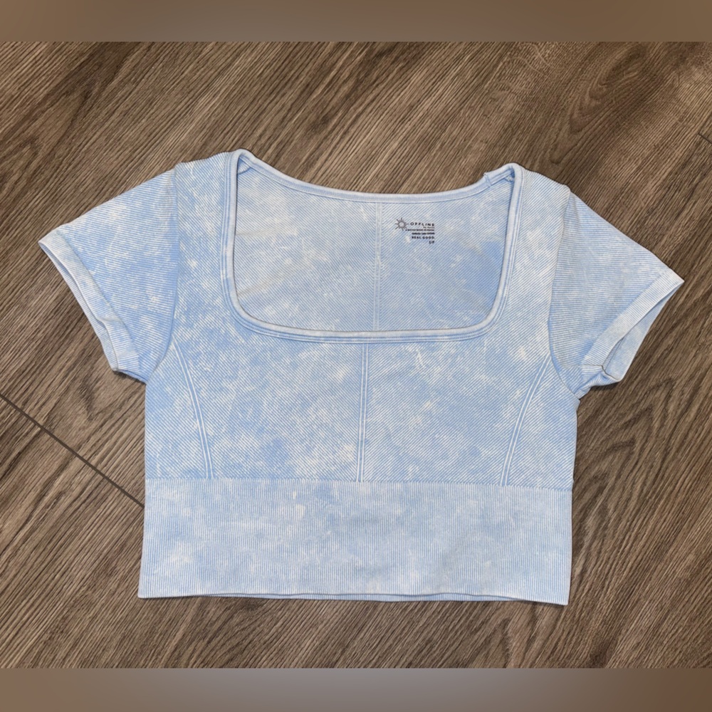 OFFLINE by Aerie Totally! Textured Seamless Cropped T-Shirt